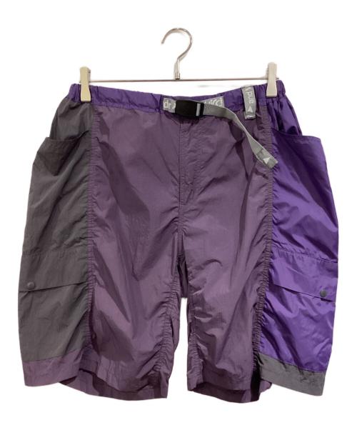 and wander（アンドワンダー）and wander (アンドワンダー) GRAMICCI (グラミチ) PATCHWORK WIND SHORT パープル サイズ:SIZE Lの古着・服飾アイテム