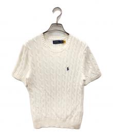 POLO RALPH LAUREN（ポロ・ラルフローレン）の古着「半袖ケーブルニット」｜ホワイト