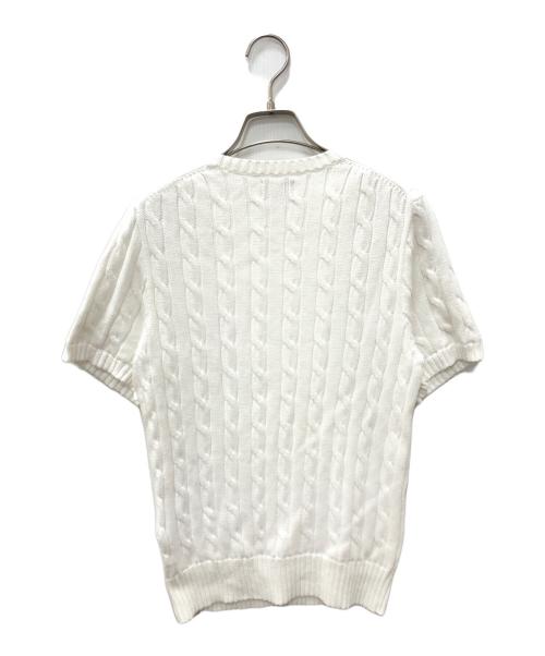 POLO RALPH LAUREN（ポロ・ラルフローレン）POLO RALPH LAUREN (ポロ・ラルフローレン) 半袖ケーブルニット ホワイト サイズ:SIZE Mの古着・服飾アイテム