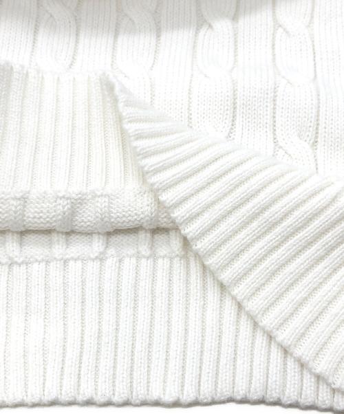 POLO RALPH LAUREN（ポロ・ラルフローレン）POLO RALPH LAUREN (ポロ・ラルフローレン) 半袖ケーブルニット ホワイト サイズ:SIZE Mの古着・服飾アイテム