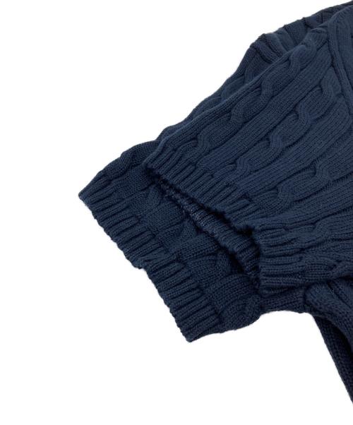 POLO RALPH LAUREN（ポロ・ラルフローレン）POLO RALPH LAUREN (ポロ・ラルフローレン) 半袖ケーブルニット ネイビー サイズ:XLの古着・服飾アイテム