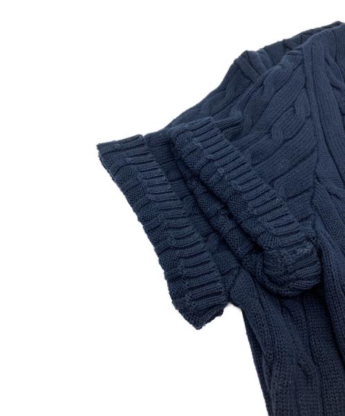 POLO RALPH LAUREN（ポロ・ラルフローレン）POLO RALPH LAUREN (ポロ・ラルフローレン) 半袖ケーブルニット ネイビー サイズ:XLの古着・服飾アイテム
