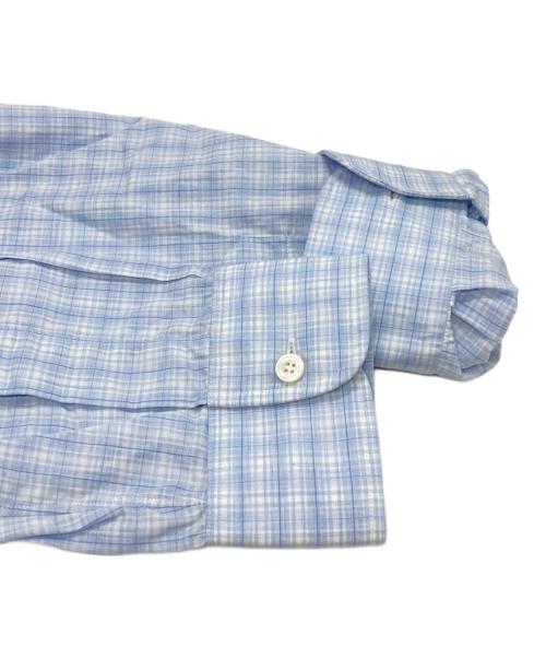 Charvet（シャルベ）Charvet (シャルベ) チェックシャツ/Check Shirt ブルー×ホワイト サイズ:XL (17・1/2)の古着・服飾アイテム