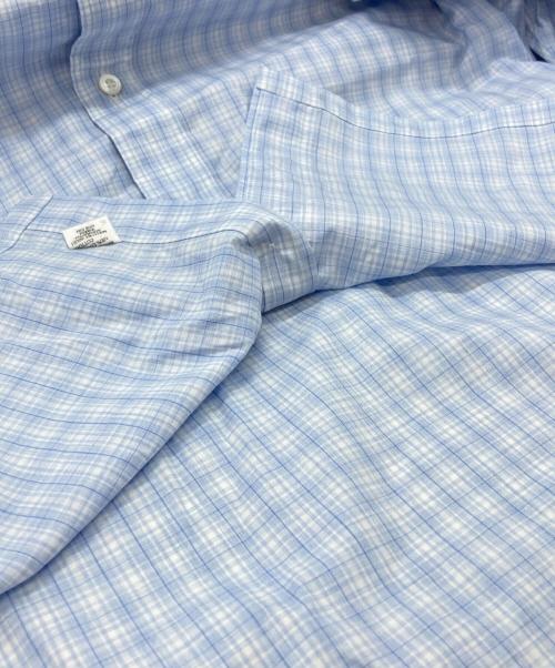 Charvet（シャルベ）Charvet (シャルベ) チェックシャツ/Check Shirt ブルー×ホワイト サイズ:XL (17・1/2)の古着・服飾アイテム