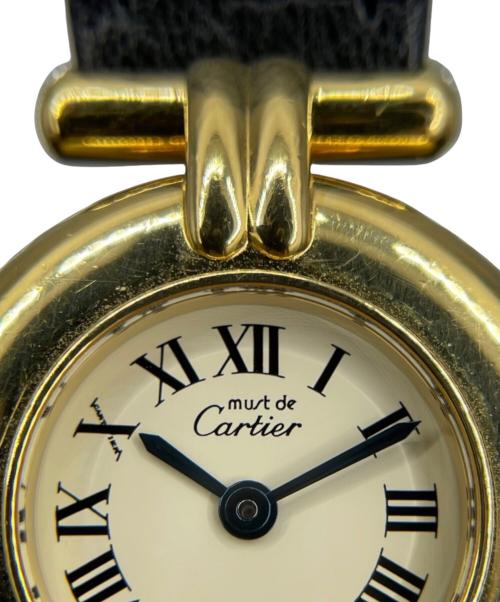 Cartier（カルティエ）Cartier (カルティエ) MUST COLISÉE VERMEIL/マストコリゼ ヴェルメイユ Ref.W1000653/アイボリーローマン文字盤 アイボリー文字盤の古着・服飾アイテム
