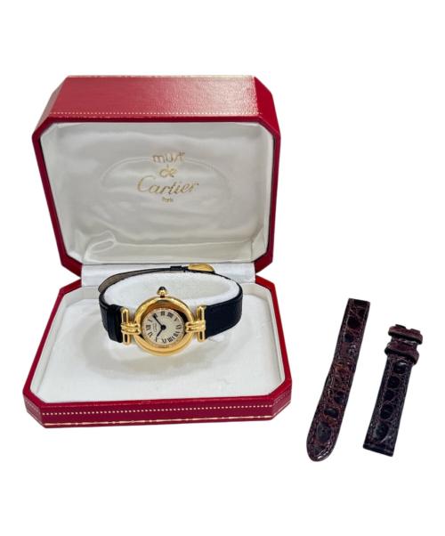 Cartier（カルティエ）Cartier (カルティエ) MUST COLISÉE VERMEIL/マストコリゼ ヴェルメイユ Ref.W1000653/アイボリーローマン文字盤 アイボリー文字盤の古着・服飾アイテム