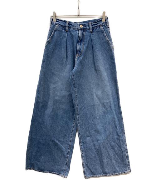 NEEDBY heritage（ニードバイヘリテージ）NEEDBY HERITAGE (ニードバイヘリテージ) ワイドデニムパンツ ブルー サイズ:66cmの古着・服飾アイテム