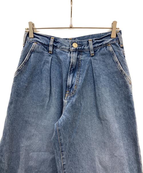 NEEDBY heritage（ニードバイヘリテージ）NEEDBY HERITAGE (ニードバイヘリテージ) ワイドデニムパンツ ブルー サイズ:66cmの古着・服飾アイテム