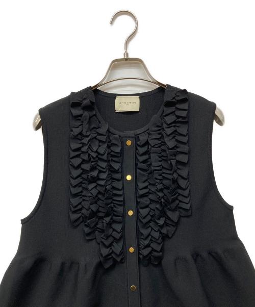 UNITED ARROWS（ユナイテッドアローズ）UNITED ARROWS (ユナイテッドアローズ) P フリル ノースリーブ ワンピース ブラック サイズ:記載無し（実寸サイズをご確認ください）の古着・服飾アイテム
