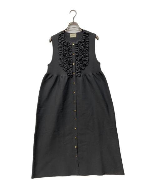 UNITED ARROWS（ユナイテッドアローズ）UNITED ARROWS (ユナイテッドアローズ) P フリル ノースリーブ ワンピース グレー サイズ:記載無しの古着・服飾アイテム