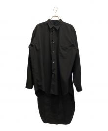 COMME des GARCONS HOMME PLUS（コムデギャルソンオムプリュス）の古着「燕尾ロングシャツ」｜ブラック