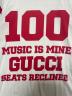 中古・古着 GUCCI (グッチ) 100周年 MUSIC IS MINE ロゴ Tシャツ ホワイト サイズ:XS：35000円