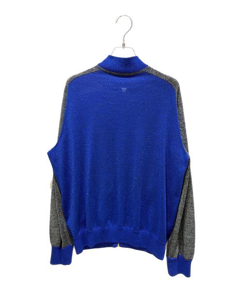 GUCCI（グッチ）GUCCI (グッチ) GGラインウールラメボンバージャケット メタリックブルー サイズ:Sの古着・服飾アイテム