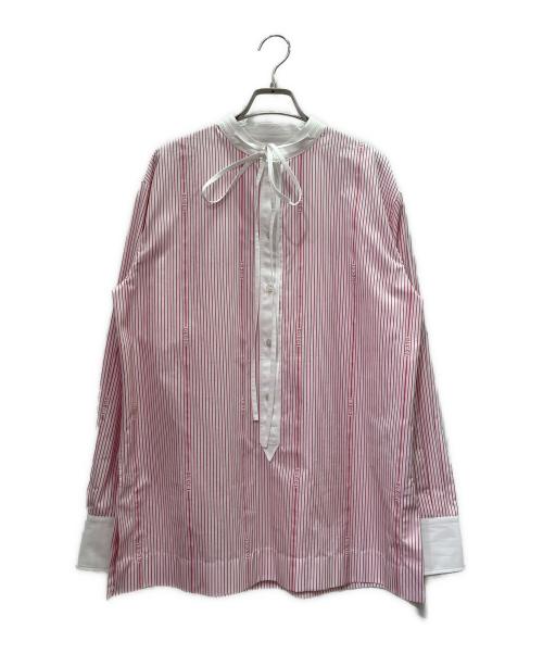 GUCCI（グッチ）GUCCI (グッチ) Cotton Fil Coupé Shirt コットン フィルクーペ シャツ/826759 Z7ASD ホワイト×レッド サイズ:42の古着・服飾アイテム