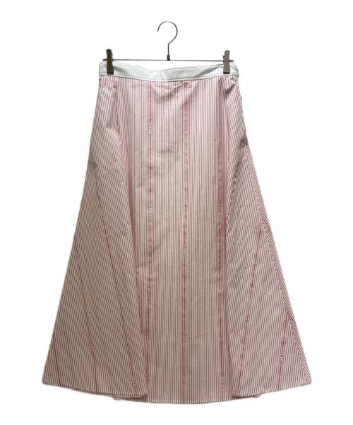 GUCCI（グッチ）GUCCI (グッチ) Cotton Fil Coupé Midi Skirt/コットン フィルクーペ ミディ スカート レッド×ホワイト サイズ:42の古着・服飾アイテム
