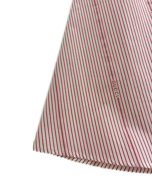 GUCCI（グッチ）GUCCI (グッチ) Cotton Fil Coupé Midi Skirt/コットン フィルクーペ ミディ スカート レッド×ホワイト サイズ:42の古着・服飾アイテム