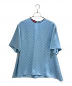 GUCCIグッチ）の古着「GG Pattern Loose Fit T-Shirt/GGパターン ルーズフィット Tシャツ/818426 ZAQKJ」｜ライトブルー