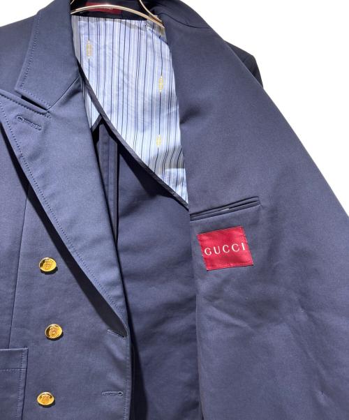 GUCCI（グッチ）GUCCI (グッチ) ダブルブレスト コットンジャケット ネイビー サイズ:42の古着・服飾アイテム