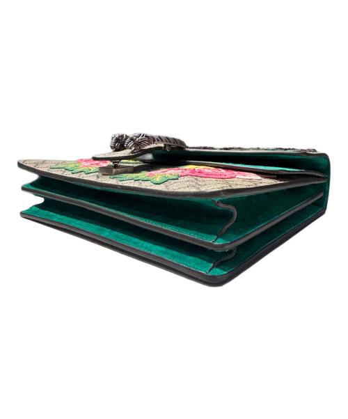 GUCCI（グッチ）GUCCI (グッチ) Dionysus Shoulder Bag GG Supreme Modern Medium / ディオニュソス フローラルバッグ ベージュ/グリーン サイズ:Medium/ミディアムの古着・服飾アイテム
