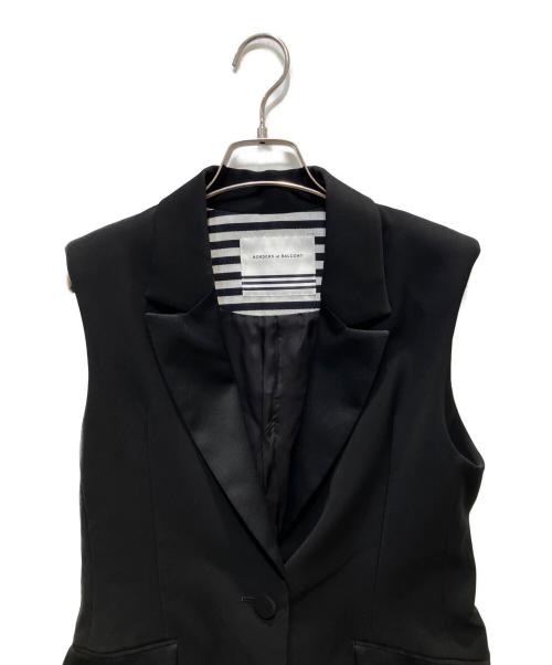 BORDERS at BALCONY（ボーダーズアットバルコニー）BORDERS AT BALCONY (ボーダーズアットバルコニー) TWILL VEST ブラック サイズ:36の古着・服飾アイテム