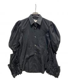 COMME des GARCONS（コムデギャルソン）の古着「フリルスリーブシャツ」｜ブラック
