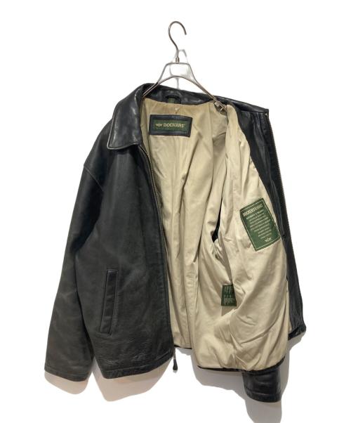 DOCKERS（ドッカーズ）DOCKERS (ドッカーズ) レザージャケット ブラック サイズ:Ｌの古着・服飾アイテム