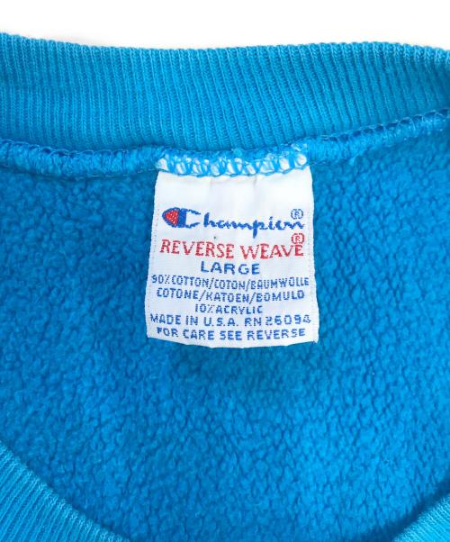 Champion REVERSE WEAVE（チャンピオン リバース ウィーブ）Champion REVERSE WEAVE (チャンピオン リバース ウィーブ) クルーネックスウェット ブルー サイズ:LARGEの古着・服飾アイテム