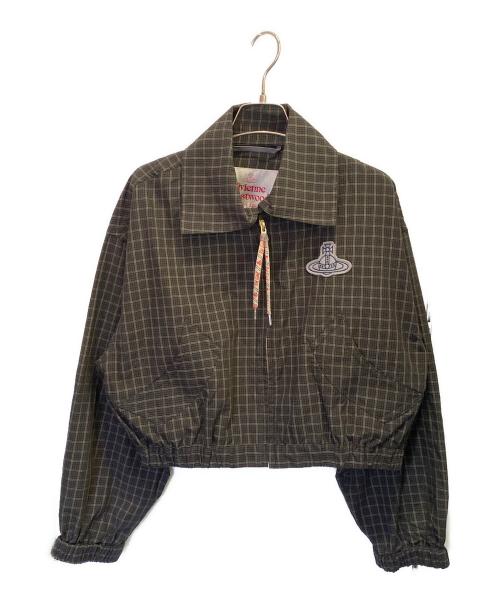Vivienne Westwood RED LABEL（ヴィヴィアンウエストウッドレッドレーベル）Vivienne Westwood RED LABEL (ヴィヴィアンウエストウッドレッドレーベル) Micro Tartan Check Zip Blouson Jacket ブラック サイズ:00の古着・服飾アイテム