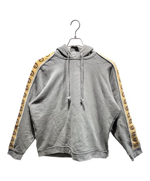 GUCCI（グッチ）GUCCI (グッチ) コットンジャージーフーデッドスウェットシャツ/596230 グレー サイズ:Lの古着・服飾アイテム