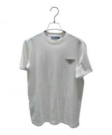 PRADA（プラダ）の古着「ラインストーン三角ロゴTシャツ」｜ホワイト