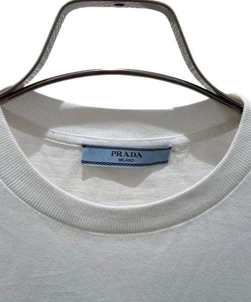 PRADA（プラダ）PRADA (プラダ) ラインストーン三角ロゴTシャツ ホワイト サイズ:XSの古着・服飾アイテム
