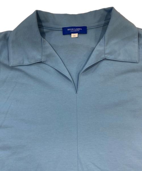 BLUE LABEL CRESTBRIDGE（ブルーレーベルクレストブリッジ）BLUE LABEL CRESTBRIDGE (ブルーレーベルクレストブリッジ) コンパクトポンチカラーネックドレス スカイブルー サイズ:36の古着・服飾アイテム