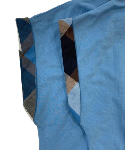 BLUE LABEL CRESTBRIDGE（ブルーレーベルクレストブリッジ）BLUE LABEL CRESTBRIDGE (ブルーレーベルクレストブリッジ) コンパクトポンチカラーネックドレス スカイブルー サイズ:36の古着・服飾アイテム