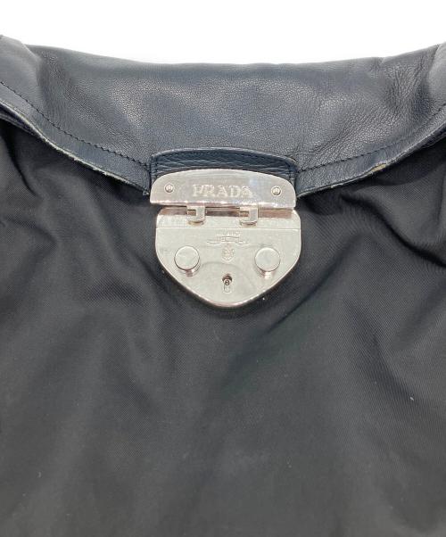 PRADA（プラダ）PRADA (プラダ) レザー ナイロン 2WAYショルダーバッグ ブラックの古着・服飾アイテム