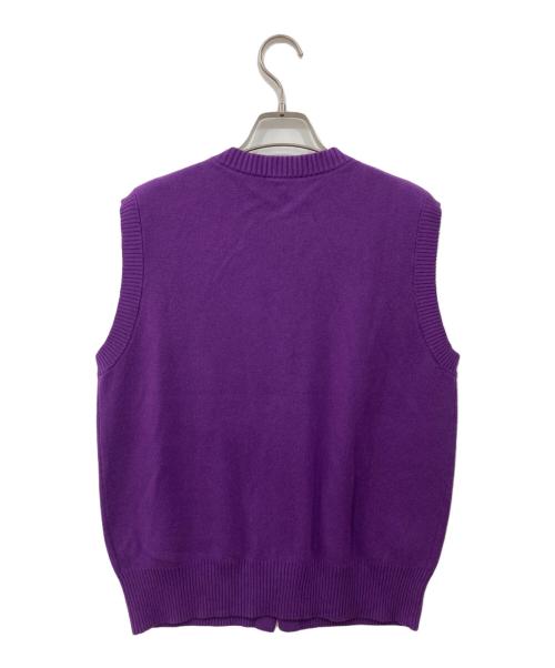 CABAN（キャバン）CABaN (キャバン) コットンカシミヤ Vネックベスト パープル サイズ:Fの古着・服飾アイテム