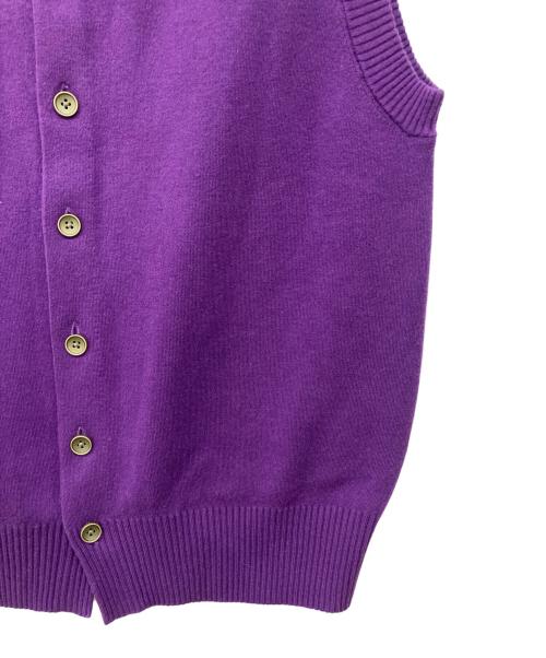 CABAN（キャバン）CABaN (キャバン) コットンカシミヤ Vネックベスト パープル サイズ:Fの古着・服飾アイテム