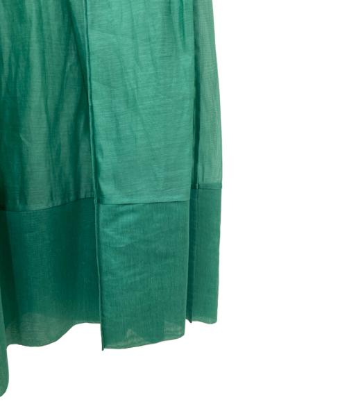 BLAMINK（ブラミンク）BLAMINK (ブラミンク) コットンシルクシアースカート グリーン サイズ:36の古着・服飾アイテム