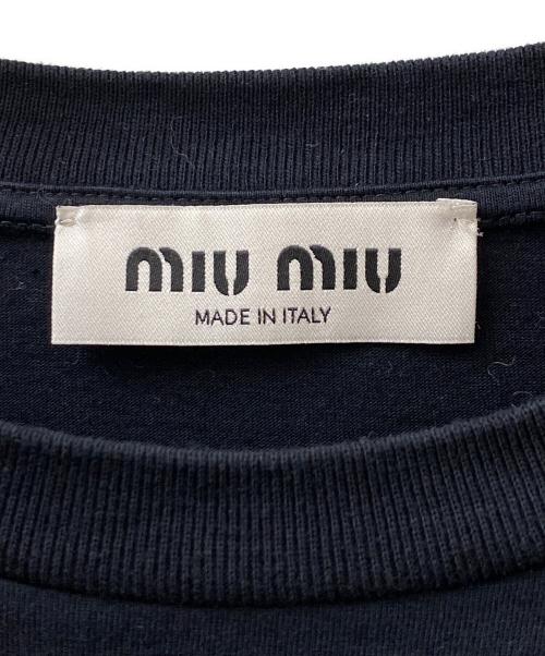 MIU MIU（ミュウミュウ）MIU MIU (ミュウミュウ) ロゴ刺繍Tシャツ ブラック サイズ:Sの古着・服飾アイテム