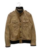5351 pour les hommes5351プール・オム）の古着「アンティークレザーブルゾン」｜ベージュ