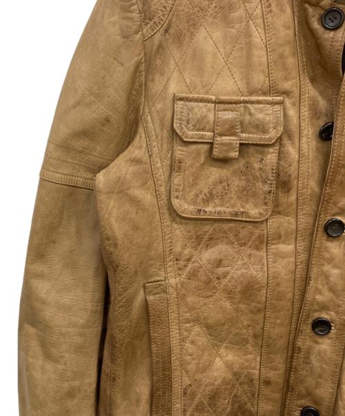 5351 pour les hommes（5351プール・オム）5351 pour les hommes (5351プール・オム) アンティークレザーブルゾン ベージュ サイズ:SIZE 4の古着・服飾アイテム
