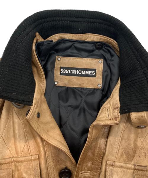 5351 pour les hommes（5351プール・オム）5351 pour les hommes (5351プール・オム) アンティークレザーブルゾン ベージュ サイズ:SIZE 4の古着・服飾アイテム