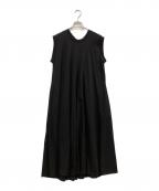 ATONエイトン）の古着「SUVIN AIR SPINNING 18/- FLARED DRESS」｜ブラック