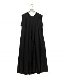 ATON（エイトン）の古着「SUVIN AIR SPINNING 18/- FLARED DRESS」｜ブラック