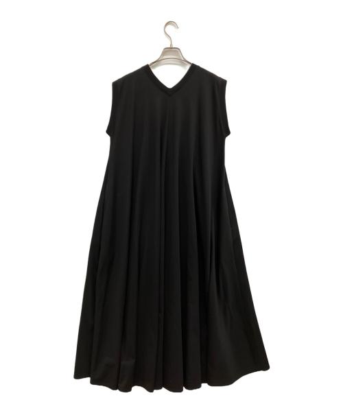 ATON（エイトン）ATON (エイトン) SUVIN AIR SPINNING 18/- FLARED DRESS ブラック サイズ:2の古着・服飾アイテム