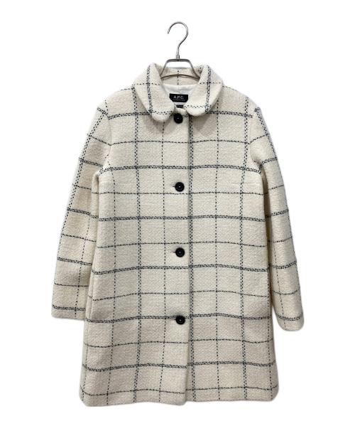 A.P.C.（アーペーセー）A.P.C. (アーペーセー) ツイードロングコート アイボリー サイズ:34の古着・服飾アイテム