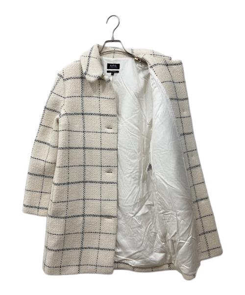 A.P.C.（アーペーセー）A.P.C. (アーペーセー) ツイードロングコート アイボリー サイズ:34の古着・服飾アイテム