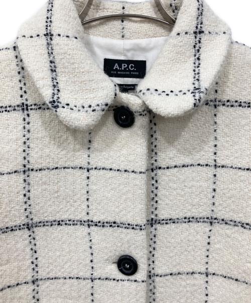 A.P.C.（アーペーセー）A.P.C. (アーペーセー) ツイードロングコート アイボリー サイズ:34の古着・服飾アイテム
