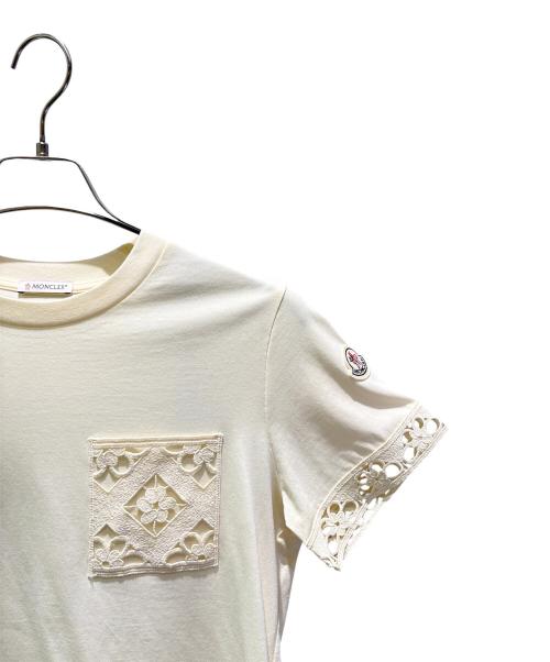 MONCLER（モンクレール）MONCLER (モンクレール) マクラメ編みポケットTシャツ ベージュ サイズ:XSの古着・服飾アイテム
