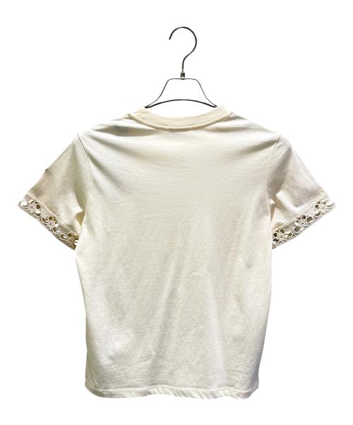 MONCLER（モンクレール）MONCLER (モンクレール) マクラメ編みポケットTシャツ ベージュ サイズ:XSの古着・服飾アイテム