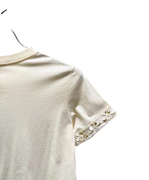 MONCLER（モンクレール）MONCLER (モンクレール) マクラメ編みポケットTシャツ ベージュ サイズ:XSの古着・服飾アイテム